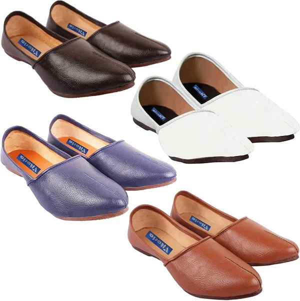 Brown_&_Blue_&_Tan_&_White_PU_Premium_Mojaris_Shoe_For_Men