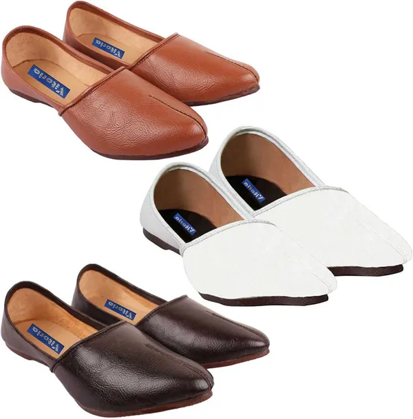 Brown_&_Tan_&_White_PU_Premium_Mojaris_Shoe_For_Men
