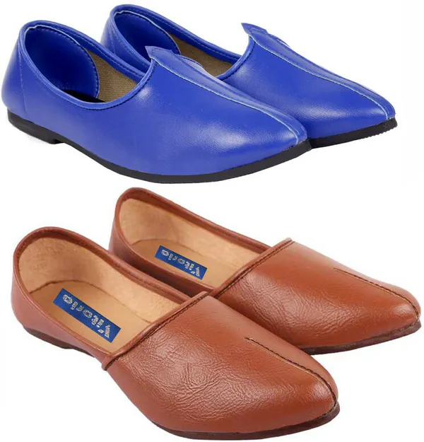Tan_&_Blue_PU_Premium_Jutis_Shoe_For_Men