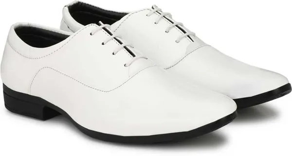 White_PU_Premium_Lace_Up_Shoe_For_Men