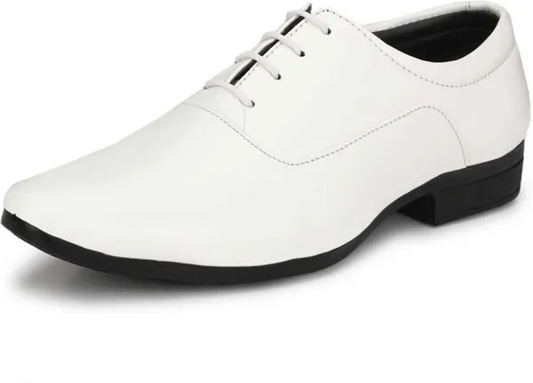White_PU_Premium_Lace_Up_Shoe_For_Men