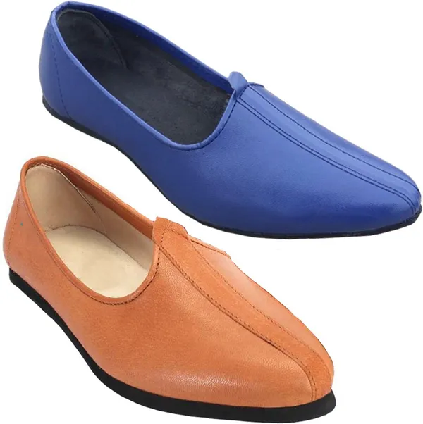Tan_&_Blue_Synthetic_Leather_Premium_Jutis_Shoe_For_Men