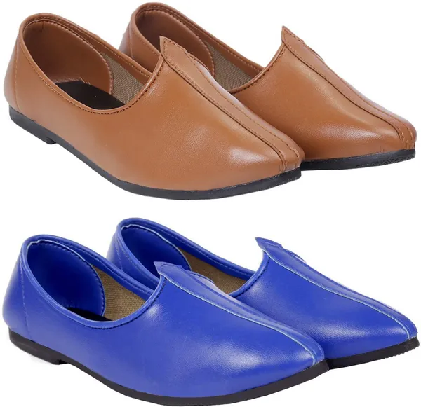 Blue_&_Tan_PU_Premium_Jutis_Shoe_For_Men
