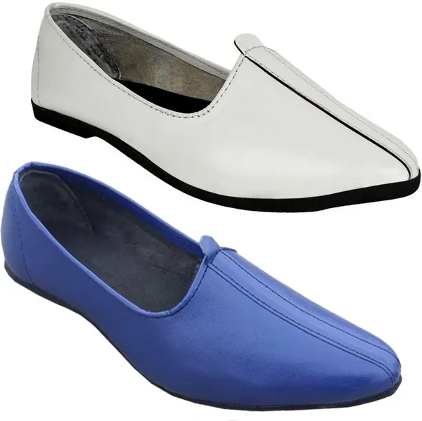White_&_Blue_Synthetic_Leather_Premium_Jutis_Shoe_For_Men