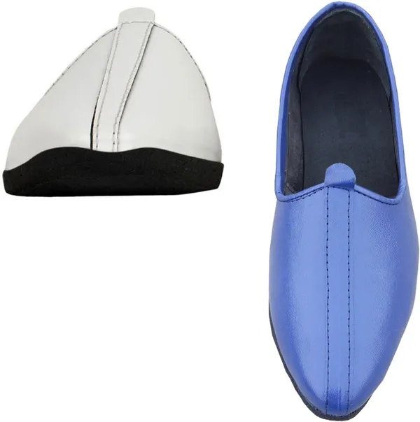 White_&_Blue_Synthetic_Leather_Premium_Jutis_Shoe_For_Men