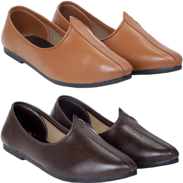Brown_&_Tan_PU_Premium_Jutis_Shoe_For_Men