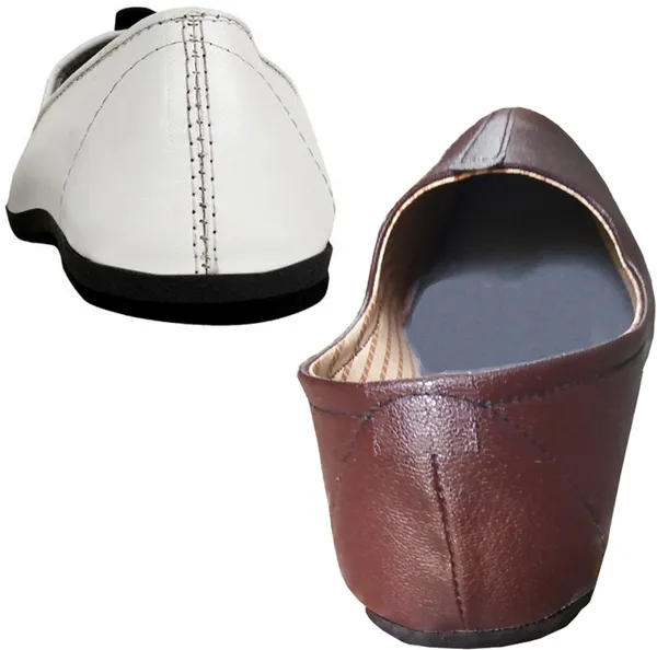 White_&_Brown_Synthetic_Leather_Premium_Jutis_Shoe_For_Men