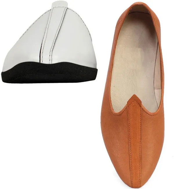 Tan_&_White_Synthetic_Leather_Premium_Jutis_Shoe_For_Men