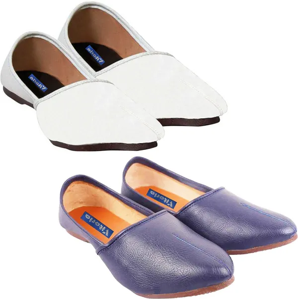 Blue_&_White_PU_Premium_Mojaris_Shoe_For_Men