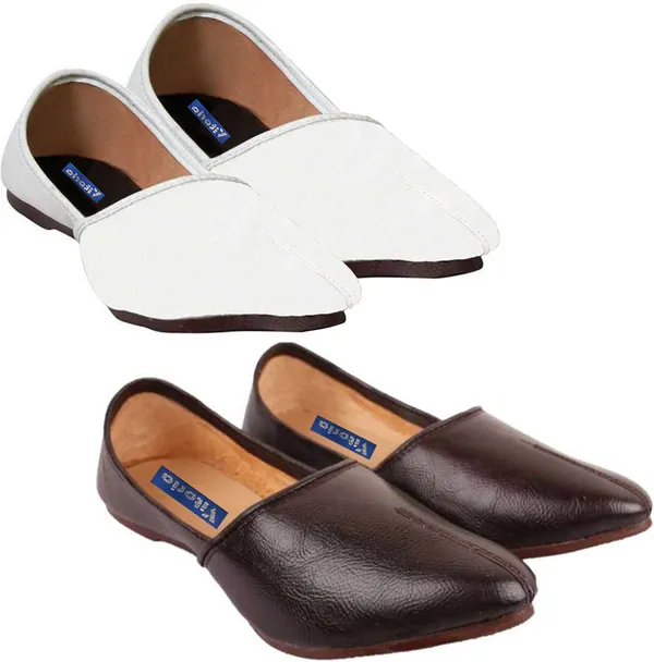 Brown_&_White_PU_Premium_Mojaris_Shoe_For_Men