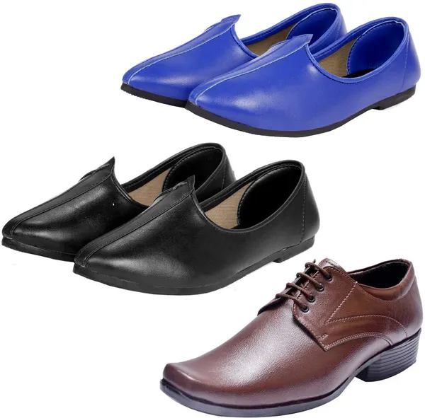 Black_&_Blue_&_Brown_PU_Premium_Jutis_Shoe_For_Men