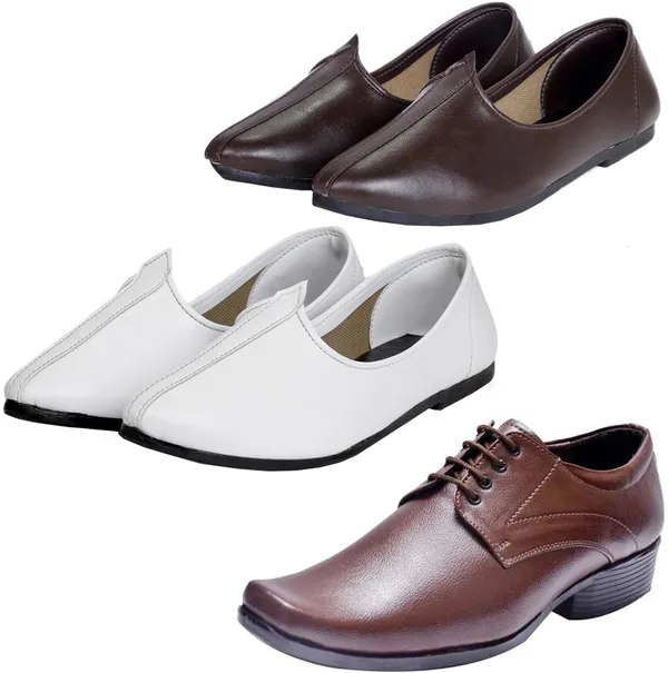 Brown_&_White_PU_Premium_Jutis_Shoe_For_Men