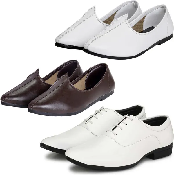 White_&_Brown_PU_Premium_Mojaris_Shoe_For_Men
