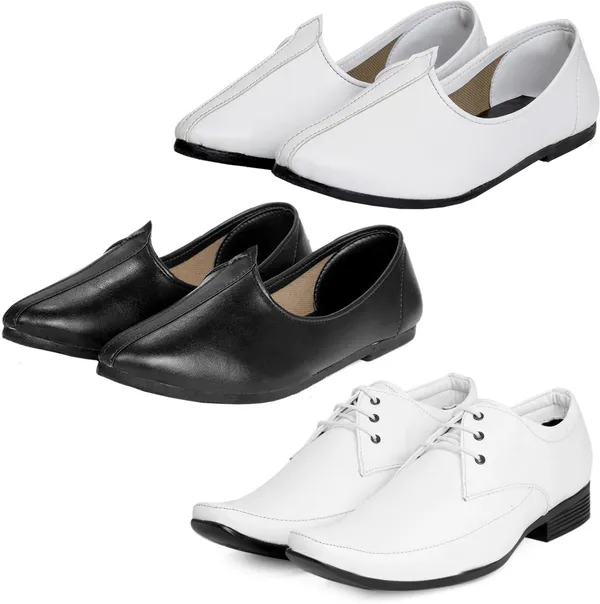 Black_&_White_PU_Premium_Jutis_Shoe_For_Men