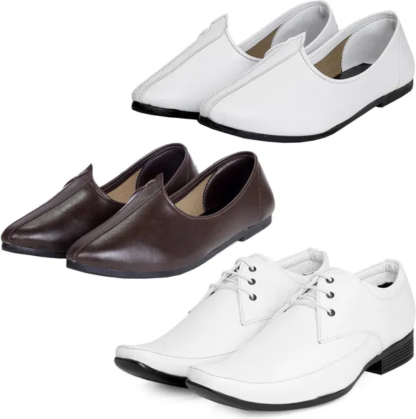 White_&_Brown_PU_Premium_Jutis_Shoe_For_Men