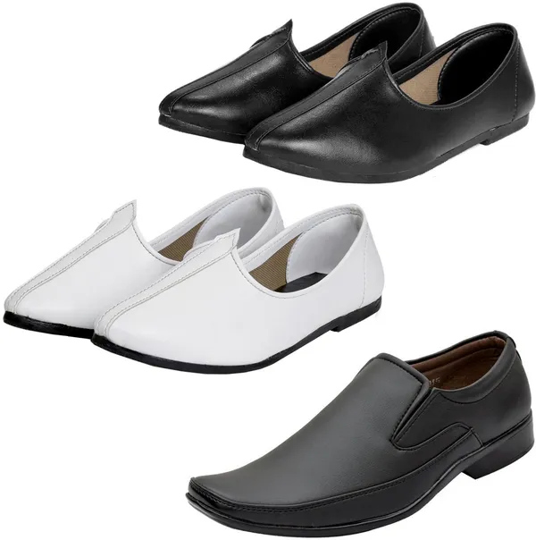 Black_&_White_PU_Premium_Jutis_Shoe_For_Men