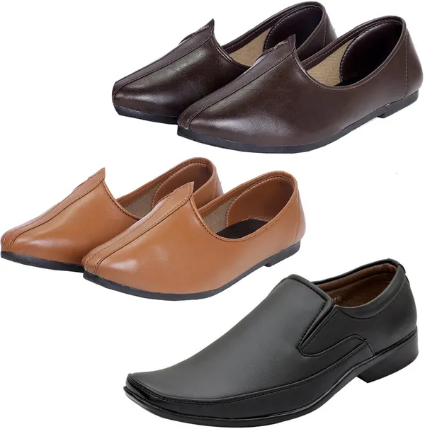 Black_&_Brown_&_Tan_PU_Premium_Jutis_Shoe_For_Men