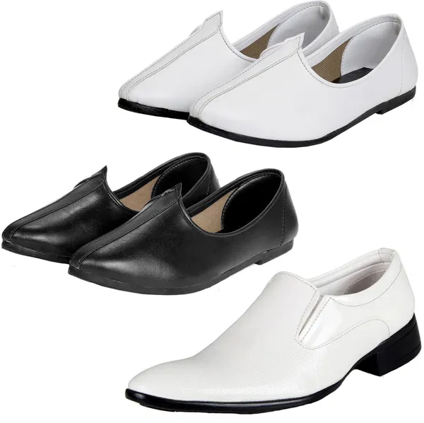 Black_&_White_PU_Premium_Jutis_Shoe_For_Men