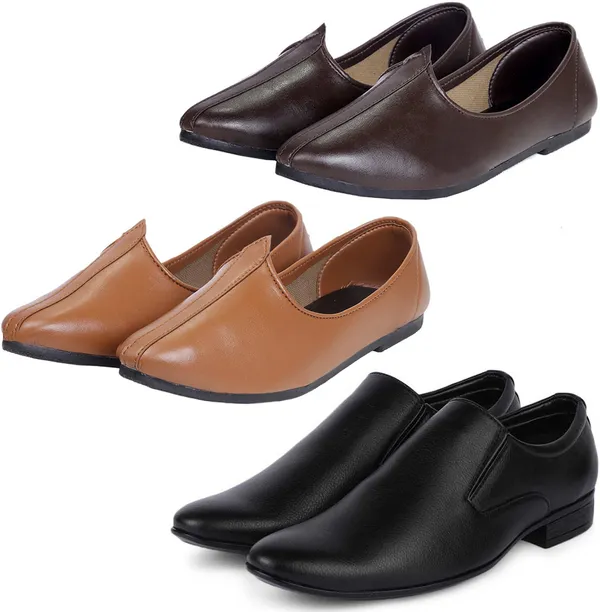 Black_&_Brown_&_Tan_PU_Premium_Jutis_Shoe_For_Men