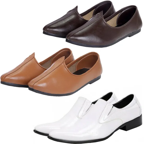 White_&_Brown_&_Tan_PU_Premium_Jutis_Shoe_For_Men