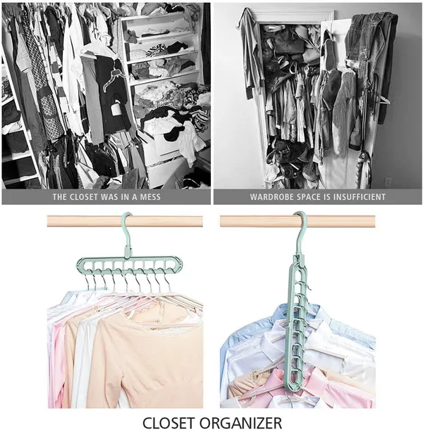 FlexiSave™_Magic_Hanger_-_9_Hole_Save_Saver_Cloth_Organiser_(Pack_of_5)