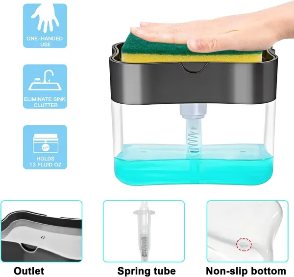 TrendsYo™_Premium_Liquid_Soap_Dispenser_With_Free_Sponge