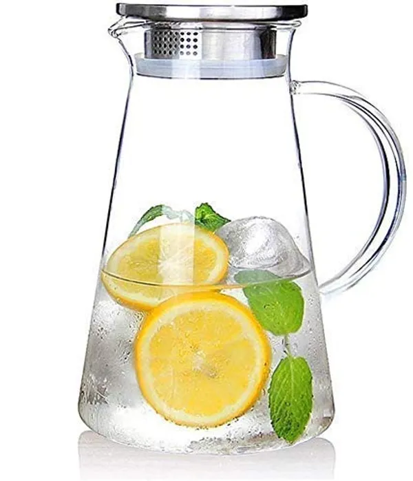 1800ml_Italian_Water_Juice_Jug_Pot,_Lemonade,__Stainless_Steel_Air_Tight_Cap,Transparent_Borosilicate_Glass