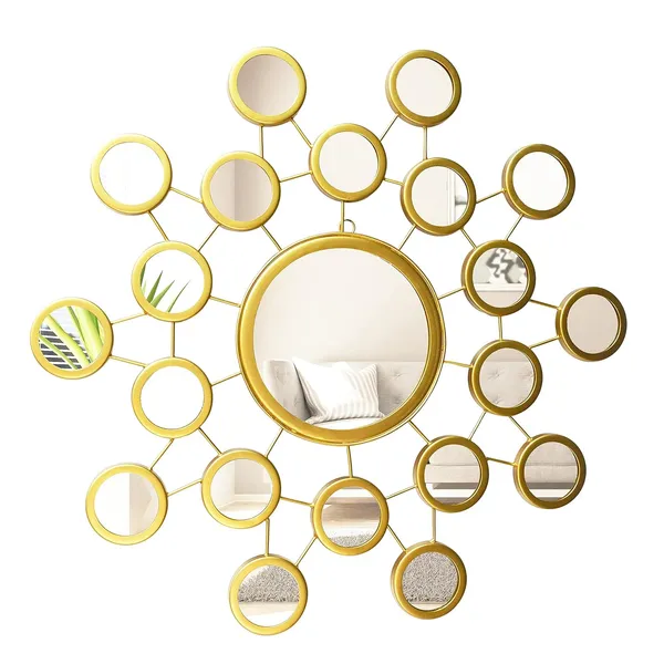 Gold_Bubble_Round_Designed_Steel_Glass_Framed_Wall_Mirror