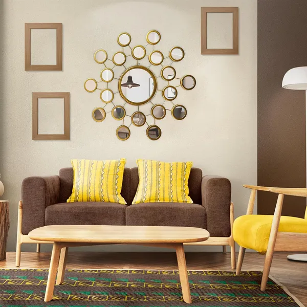 Gold_Bubble_Round_Designed_Steel_Glass_Framed_Wall_Mirror