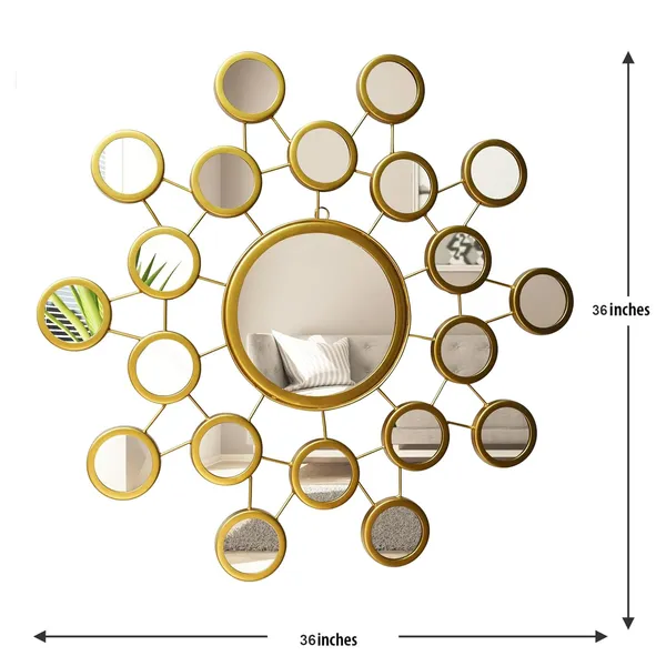 Gold_Bubble_Round_Designed_Steel_Glass_Framed_Wall_Mirror