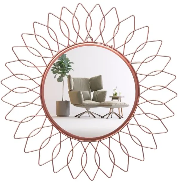 Rose_Gold_Beautiful_Modern_Designer_Sunflower_Iron_Decorative_Round_Framed_Wall_Mirror