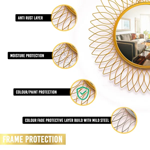Gold_Beautiful_Modern_Designer_Sunflower_Iron_Decorative_Wall_Mirror