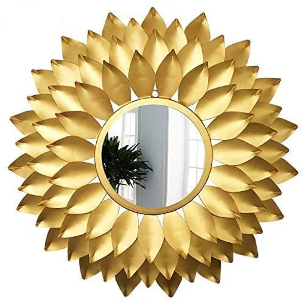 Gold_Beautiful_Sun_Burst_Designer_Leaf_Wall_Mirror