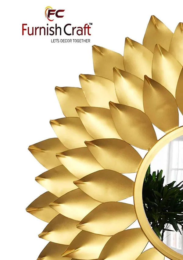 Gold_Beautiful_Sun_Burst_Designer_Leaf_Wall_Mirror