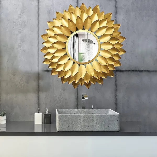 Gold_Beautiful_Sun_Burst_Designer_Leaf_Wall_Mirror