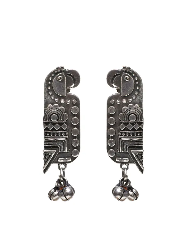 OZANOO Multicolor Silver Parrot Ghungroo Earrings Price in India Buy OZANOO Multicolor Silver Parrot Ghungroo Earrings online at undefined