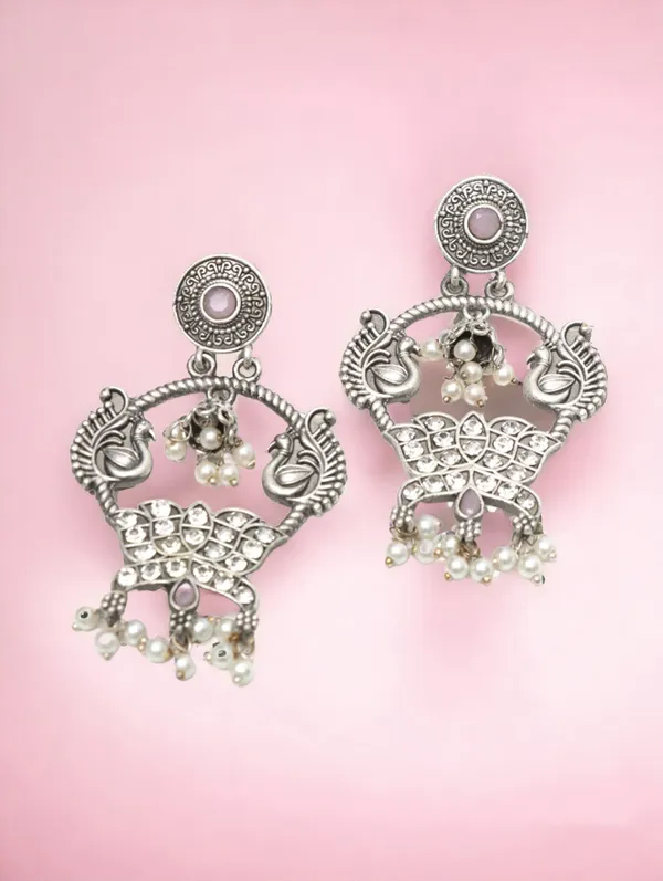 OZANOO Light Pink Designer Peacock Stone CZ Earrings Price in India Buy  OZANOO Light Pink Designer Peacock Stone CZ Earrings online at undefined