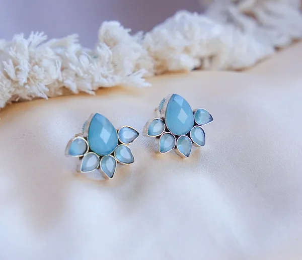 Sky blue earrings online store
