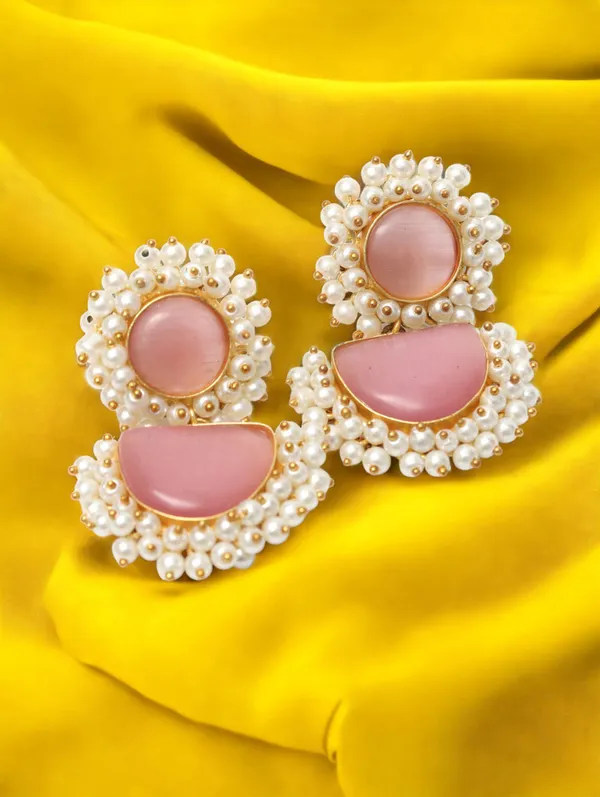 Yellow and pink earrings outlet