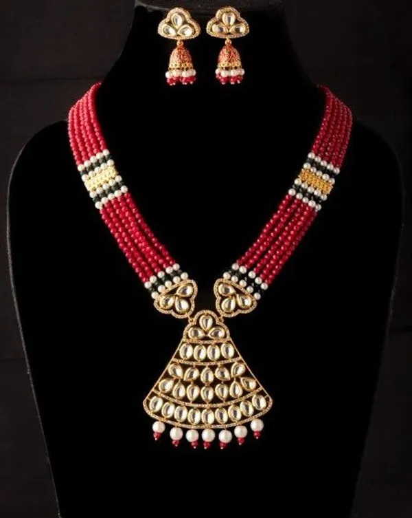 Red_&_Golden_Kundan_Ad_Long_Jaipur_Brass_Necklace_Set_With_Earrings