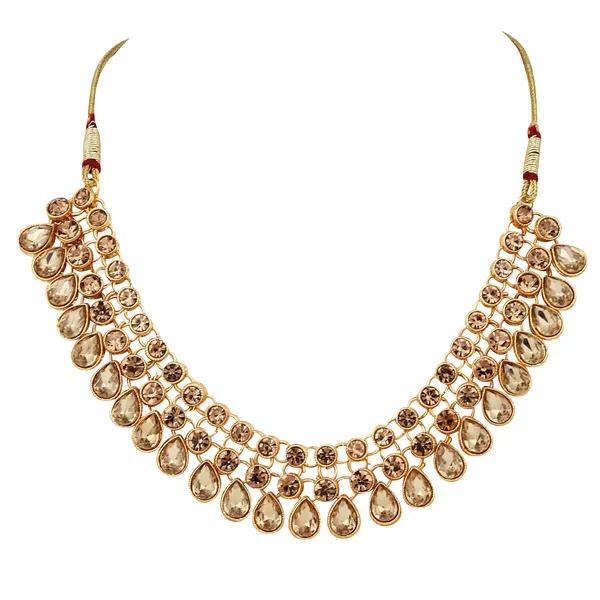 Antique_Coin_Chain_Necklace_With_Earrings_For_Women_|_Golden