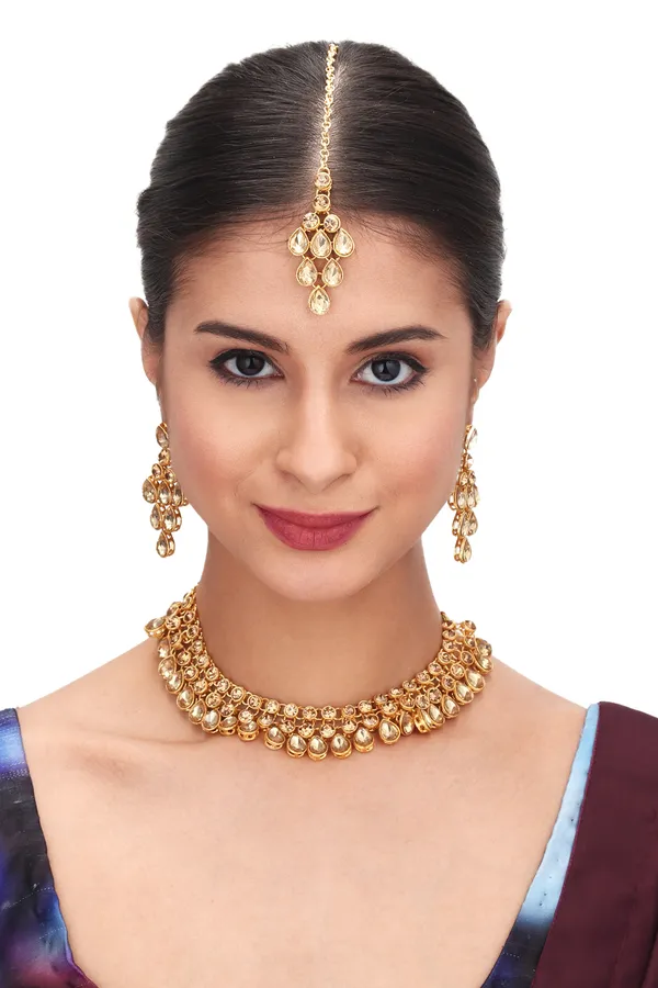 Antique_Coin_Chain_Necklace_With_Earrings_For_Women_|_Golden