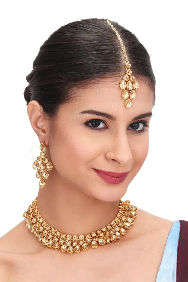 Antique_Coin_Chain_Necklace_With_Earrings_For_Women_|_Golden
