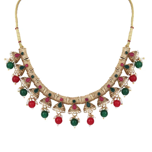Antique_InspiLocket_Necklace_With_Earrings_For_Women_|_Golden