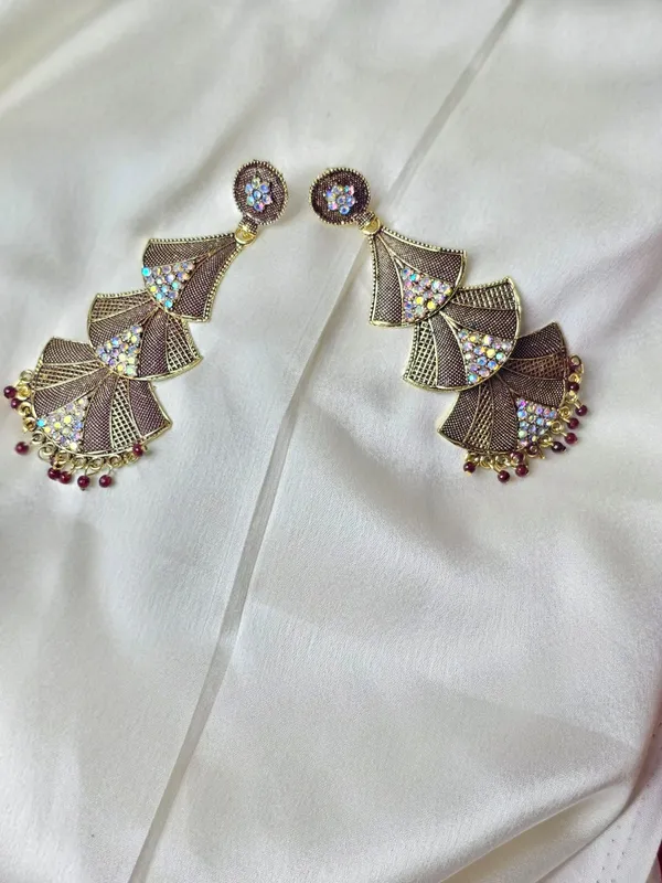 Antique_Jhumka_Earrings_For_Women_|_Golden