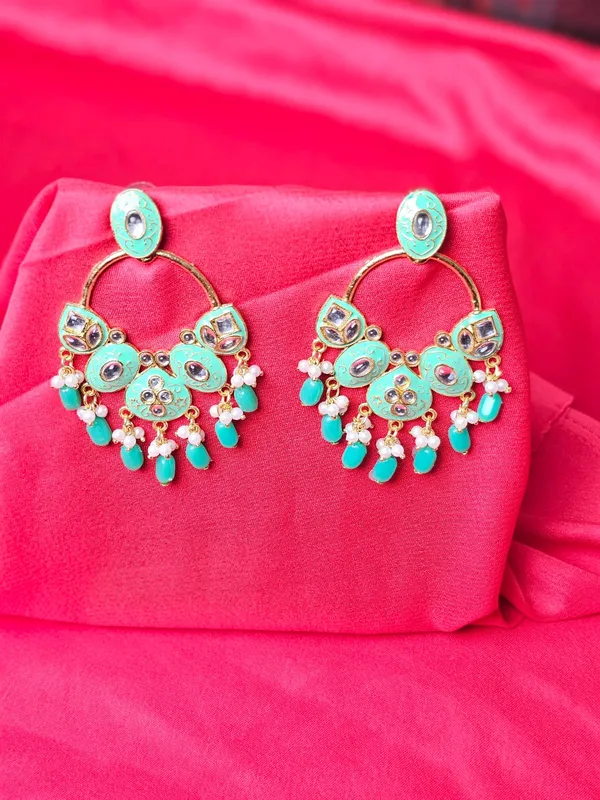 Antique_Jhumka_Earrings_For_Women_|_Light_Green