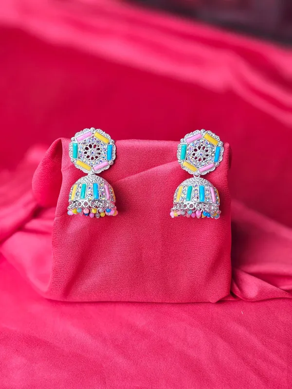 Antique_Jhumka_Earrings_For_Women_|_White