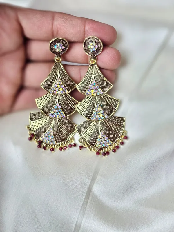 Antique_Jhumka_Earrings_For_Women_|_Golden