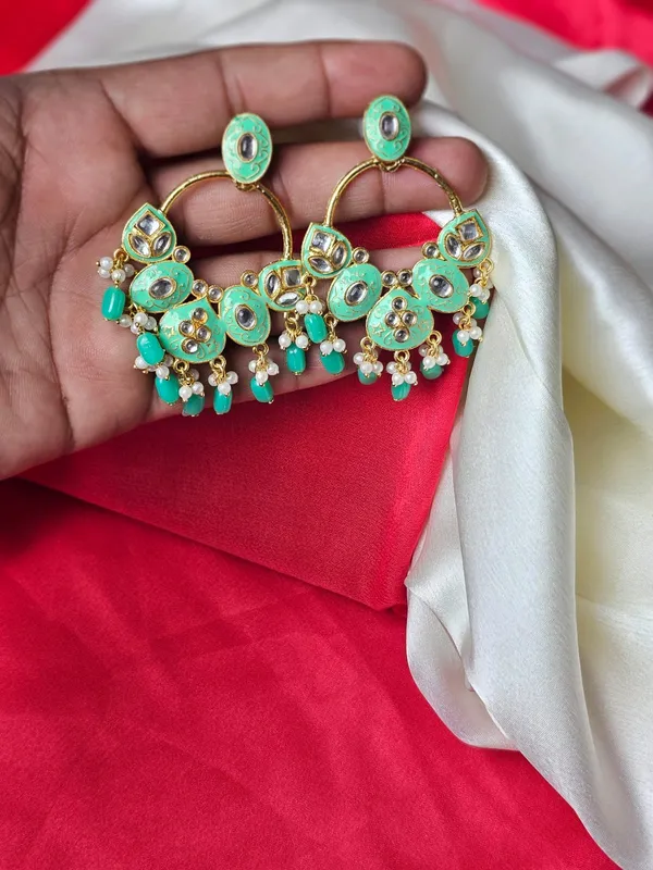 Antique_Jhumka_Earrings_For_Women_|_Light_Green