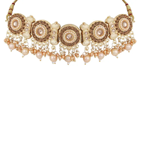 Antique_Pearl_Pendant_Necklace_With_Earrings_For_Women_|_Golden
